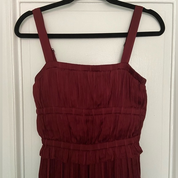 Anthropologie Current Air Red Silky Formal Wide Spaghetti Strap Jumpsuit XS - Picture 1 of 12